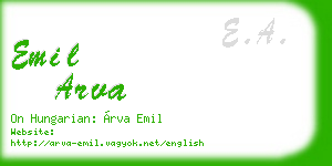 emil arva business card