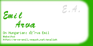 emil arva business card